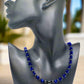 Ravishing Cobalt Blue Crystal and Black Onyx Necklace