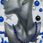 Ravishing Cobalt Blue Crystal and Black Onyx Necklace