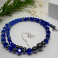 Ravishing Cobalt Blue Crystal and Black Onyx Necklace