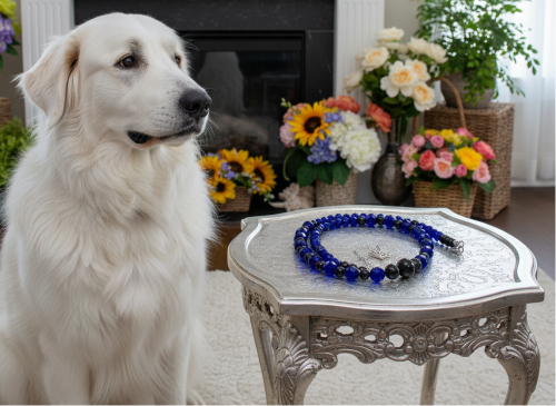 Ravishing Cobalt Blue Crystal and Black Onyx Necklace