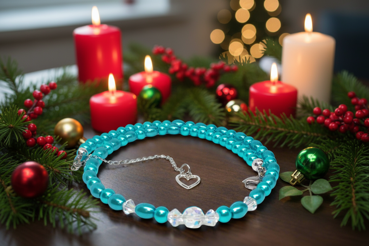Gorgeous Turquoise, Crystal and Silver Necklace