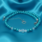 Gorgeous Turquoise, Crystal and Silver Necklace