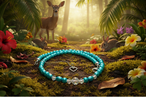 Gorgeous Turquoise, Crystal and Silver Necklace