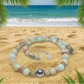 Lovely Sky Blue Jasper, Quartz and Silver Hematite Necklace