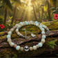 Lovely Sky Blue Jasper, Quartz and Silver Hematite Necklace