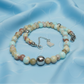 Lovely Sky Blue Jasper, Quartz and Silver Hematite Necklace