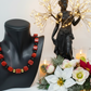 Stunning Coral, Black Onyx and Silver Hematite Necklace