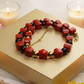 Stunning Coral, Black Onyx and Silver Hematite Necklace