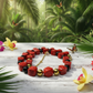 Stunning Coral, Black Onyx and Silver Hematite Necklace