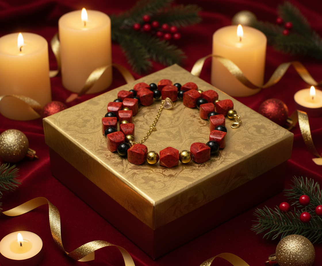 Stunning Coral, Black Onyx and Silver Hematite Necklace