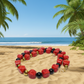 Stunning Coral, Black Onyx and Silver Hematite Necklace