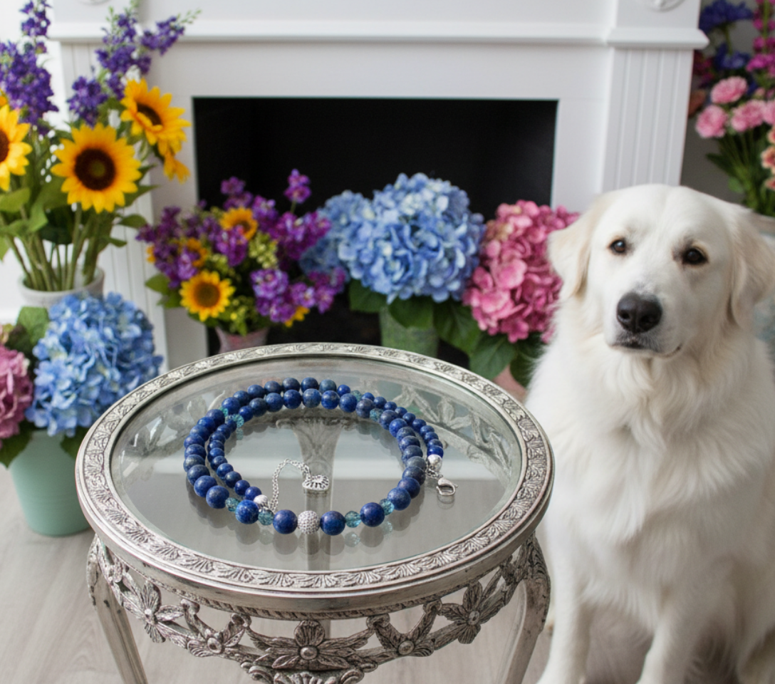 Gorgeous Lapis Lazuli, Crystal, Silver and Montana Beaded Necklace