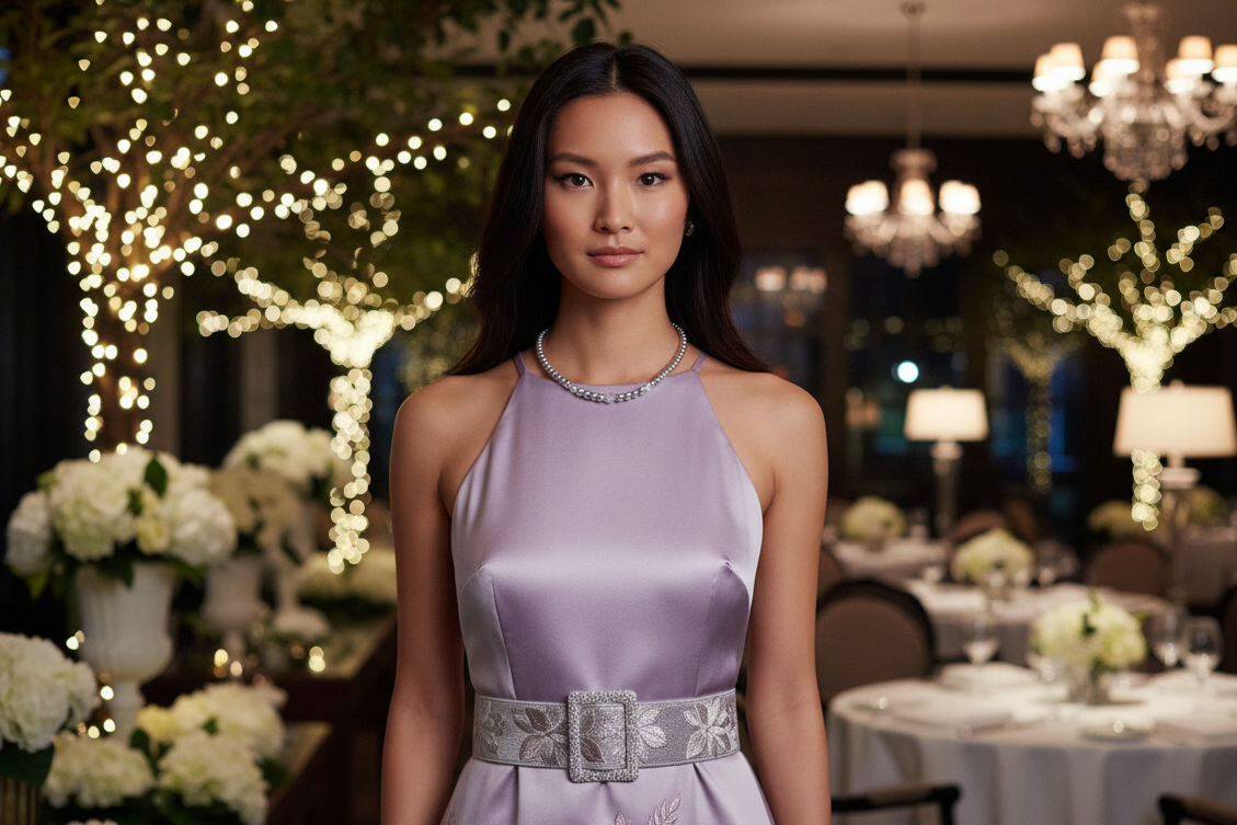 Crystal, Silver Hematite and Lilac Beads Necklace