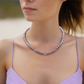 Crystal, Silver Hematite and Lilac Beads Necklace