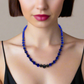 Ravishing Cobalt Blue Crystal and Black Onyx Necklace