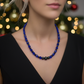 Ravishing Cobalt Blue Crystal and Black Onyx Necklace
