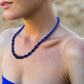 Ravishing Cobalt Blue Crystal and Black Onyx Necklace