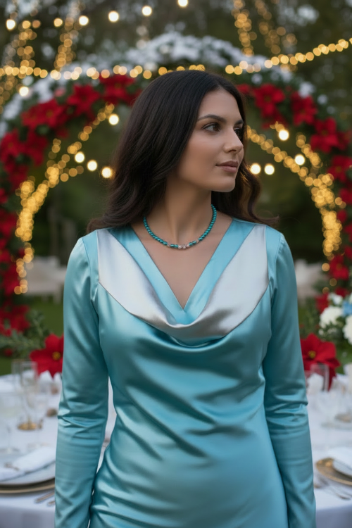 Gorgeous Turquoise, Crystal and Silver Necklace