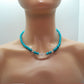 Gorgeous Turquoise, Crystal and Silver Necklace