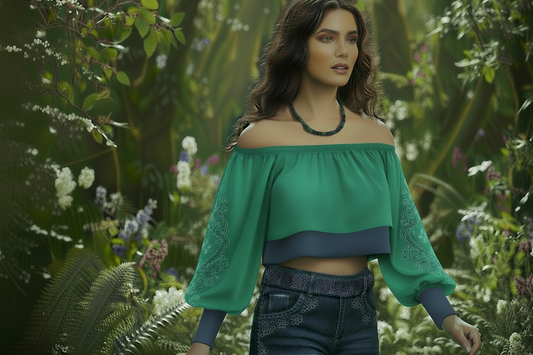 Attractive Cobalt Blue Crystals and Green Quartz and Silver Hematite Necklace