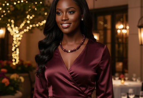 Enchanting Sangria, Crystal and Gold Hematite Necklace