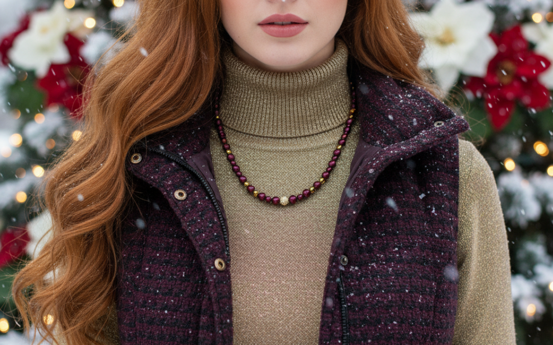 Enchanting Sangria, Crystal and Gold Hematite Necklace