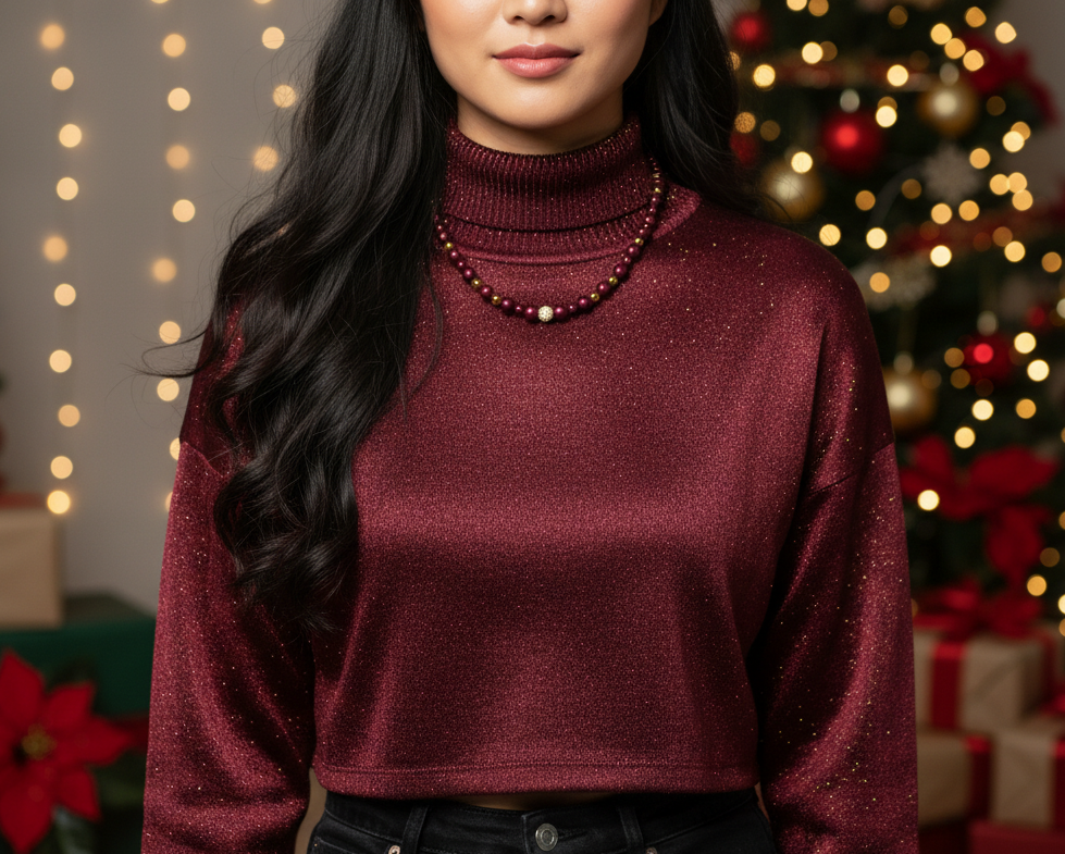 Enchanting Sangria, Crystal and Gold Hematite Necklace