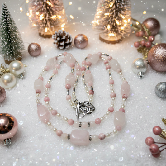 Beautiful Pretty in Pink Necklace Set