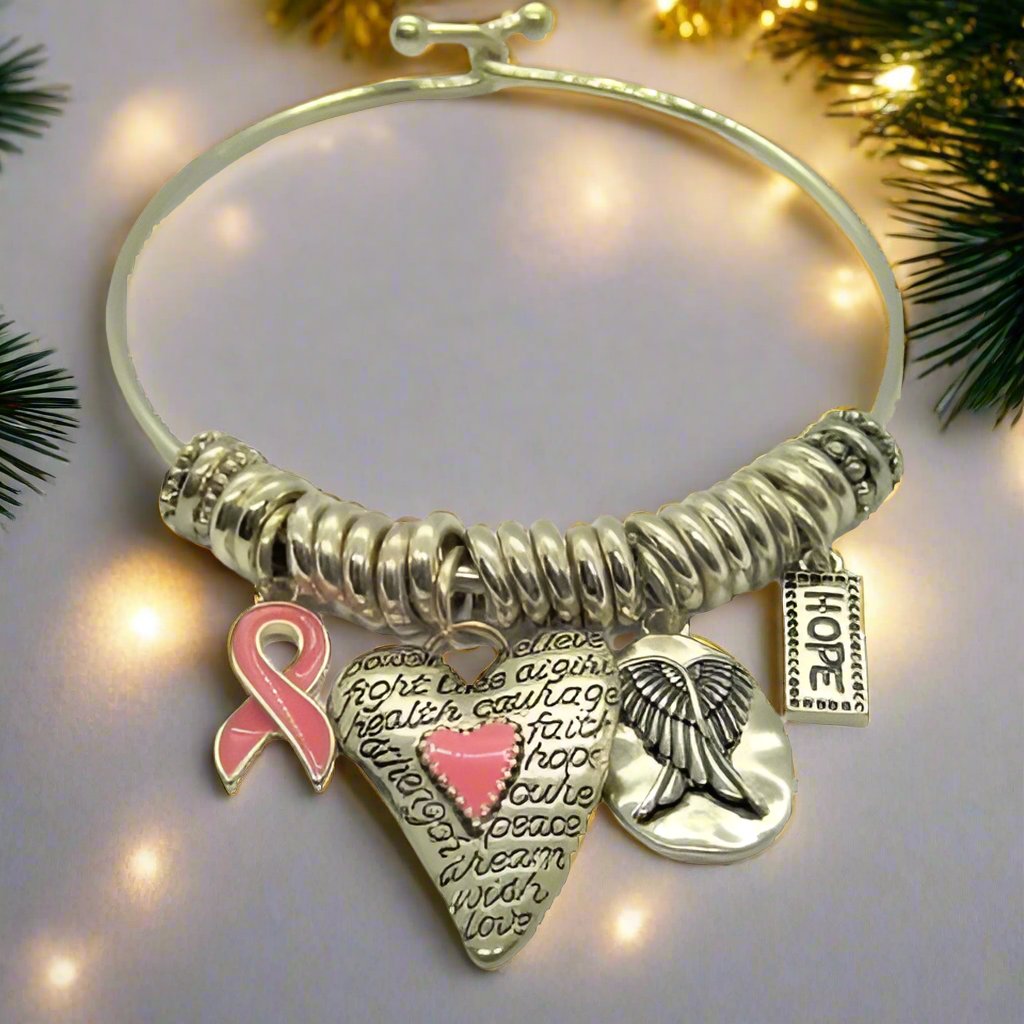 Charming Pink Ribbon Bracelet