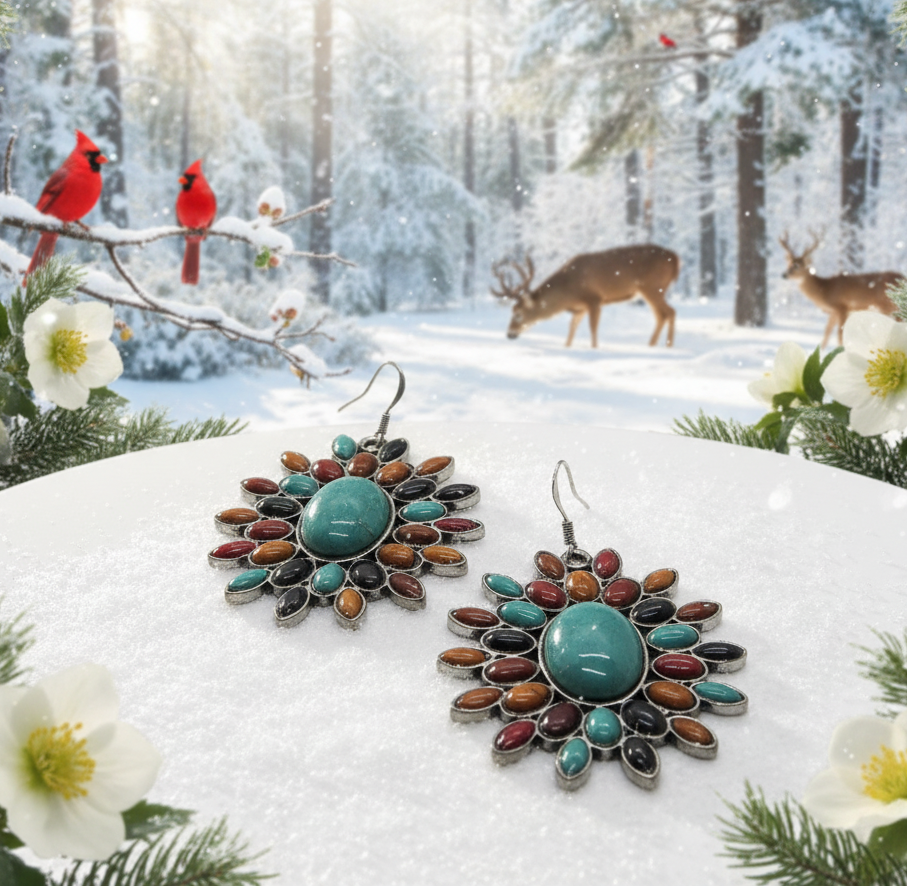 Perfect Sunburst Multi Colored Earrings