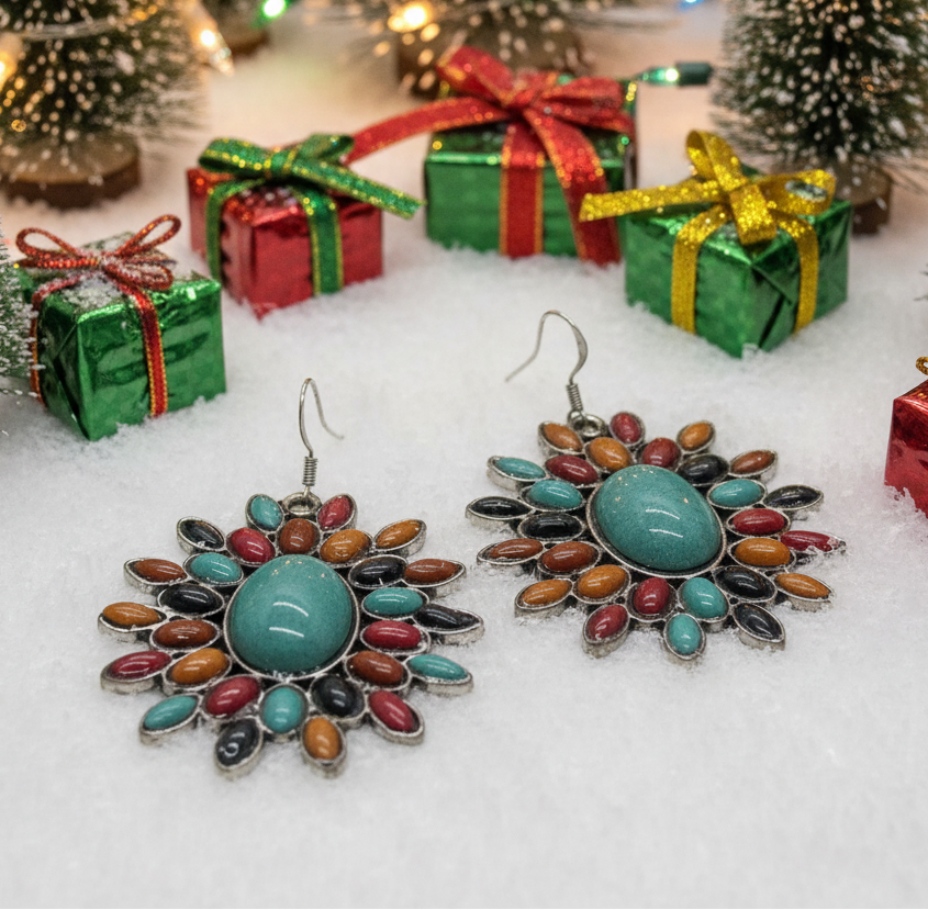 Perfect Sunburst Multi Colored Earrings