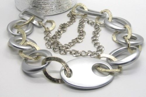 Gold and Silver Chain Look Necklace