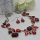 Lovely Red and Silver Necklace Set