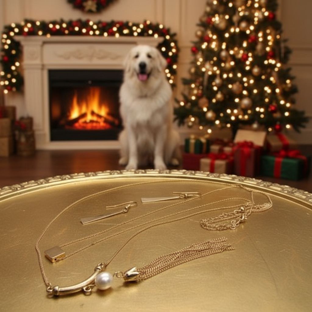 Metal Tassel Drop Necklace Set