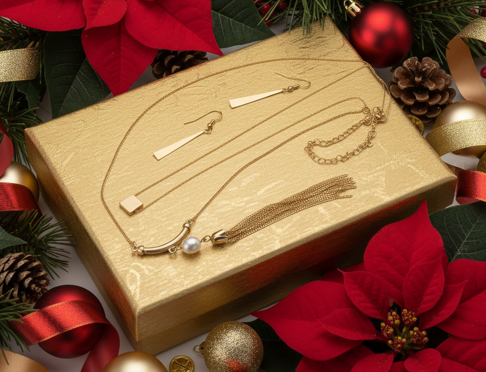 Metal Tassel Drop Necklace Set