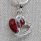 Stunning Red Crystal Heart Necklace