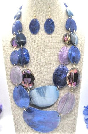 Stunning Blue Multi-Strand Necklace Set