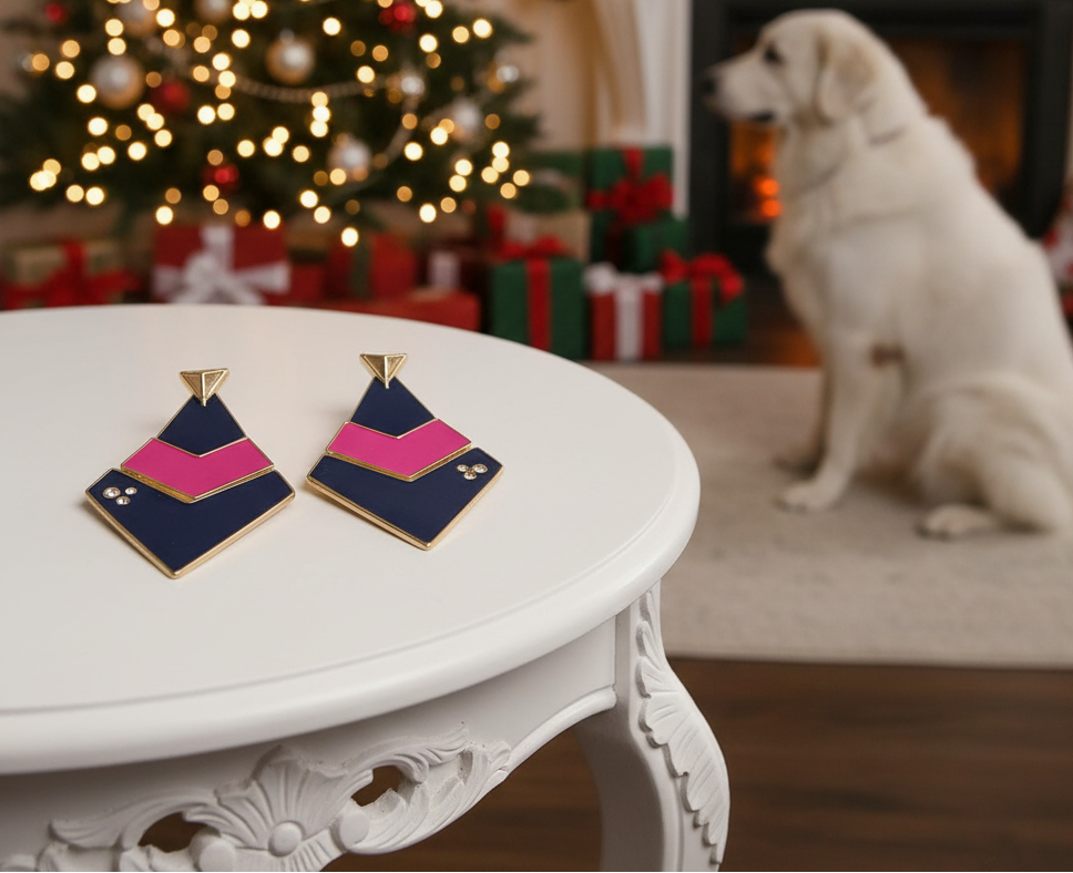 Fantastic Blue and Pink Earrings