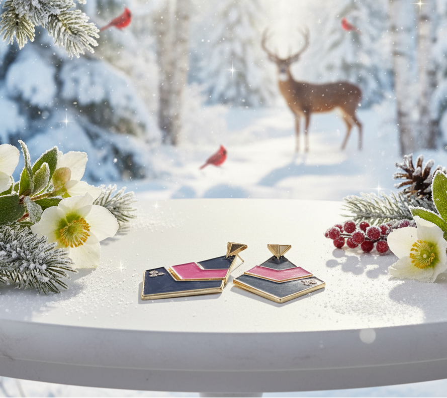 Fantastic Blue and Pink Earrings
