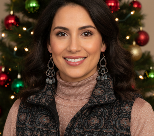 Lovely Patina and Rose Gold Earrings