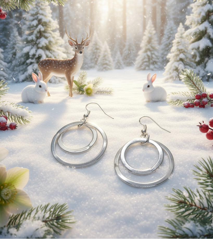 Fantastic Silver Circle Earrings