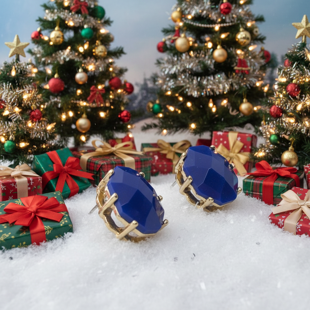 Stunning Navy Blue Studs