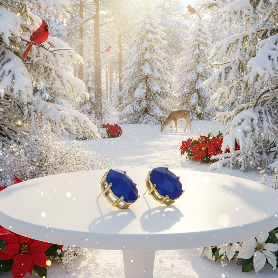 Stunning Navy Blue Studs