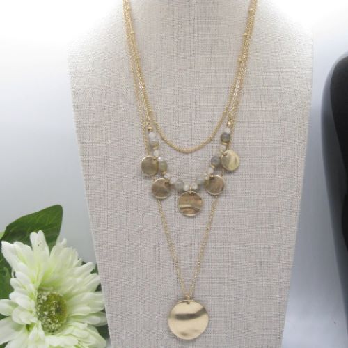 Lovely Beige Multi-Strand Necklace
