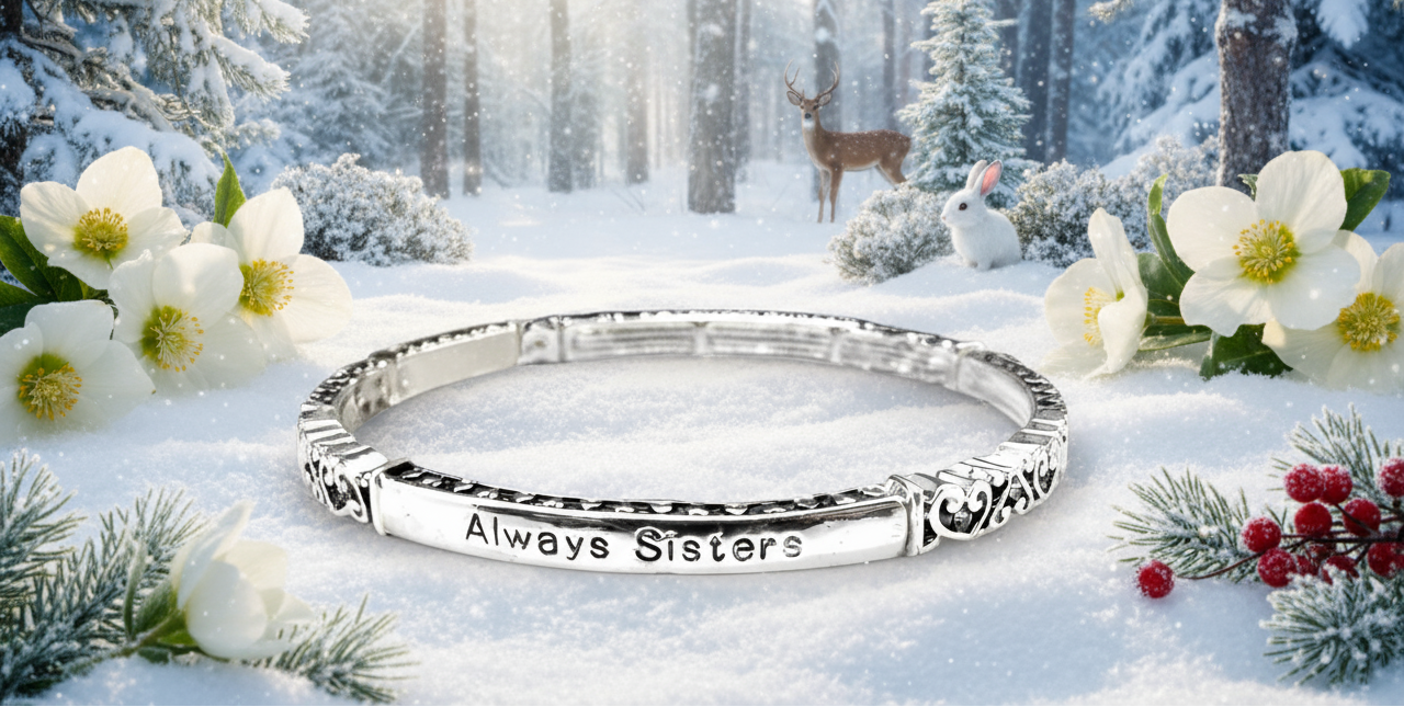 Lovely "Sisters and Friends" Inspirational Bracelet