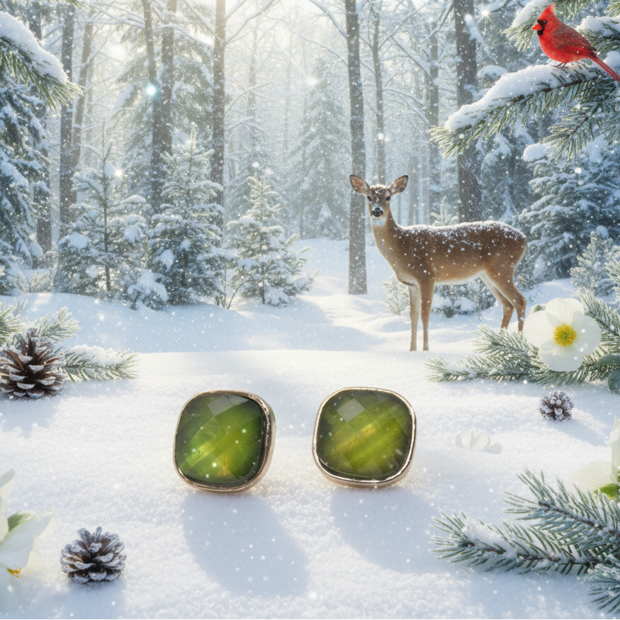 Gorgeous Green Stud Earrings