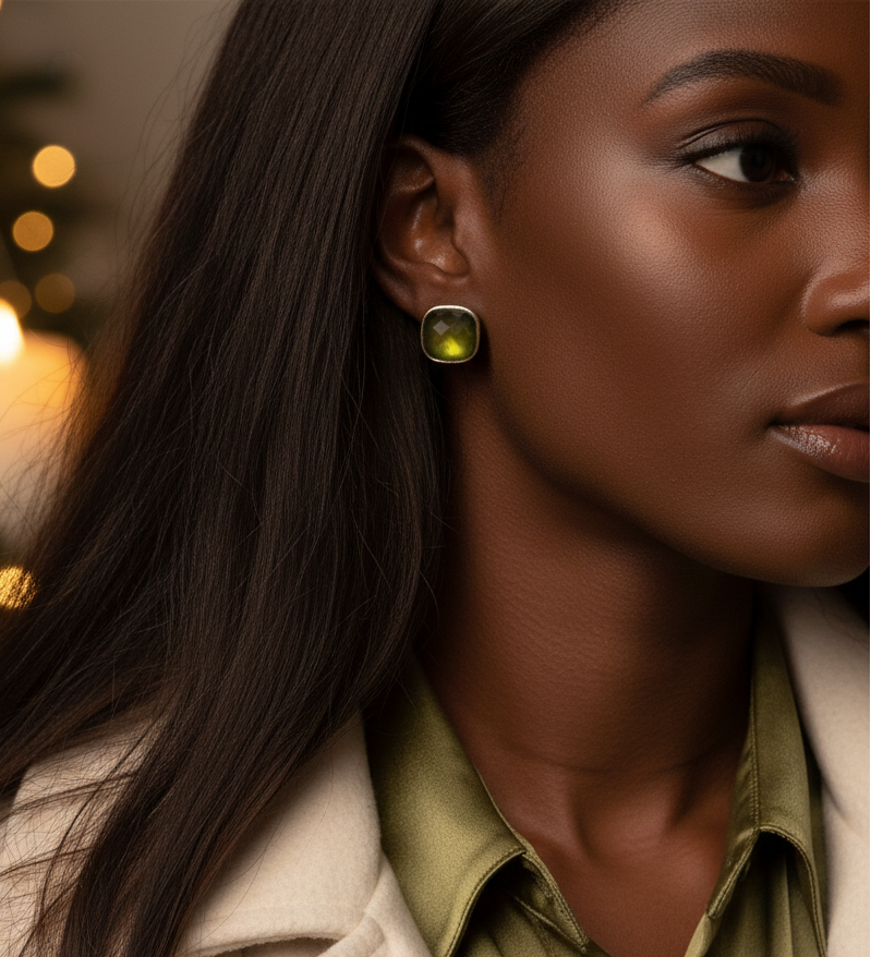 Gorgeous Green Stud Earrings