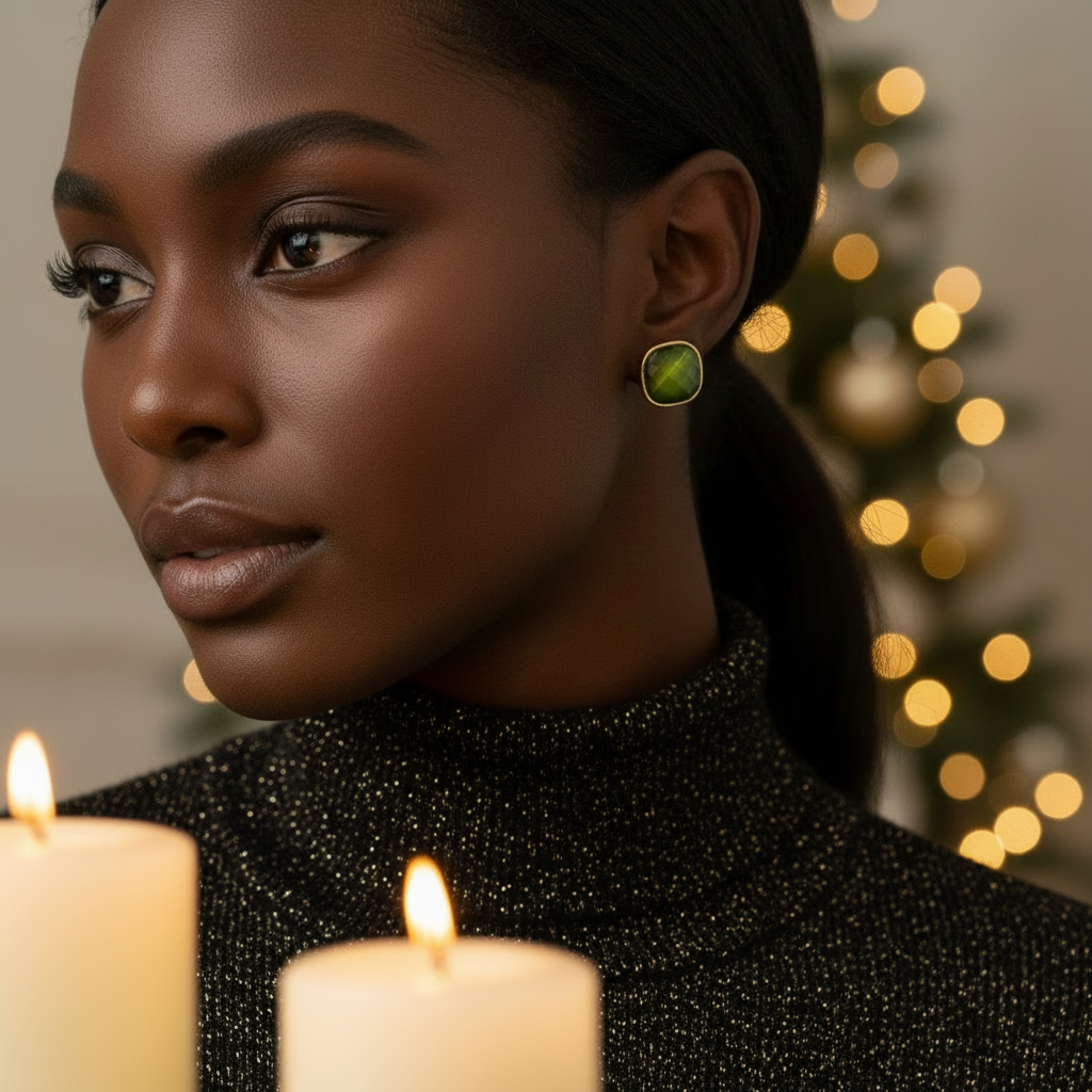 Gorgeous Green Stud Earrings