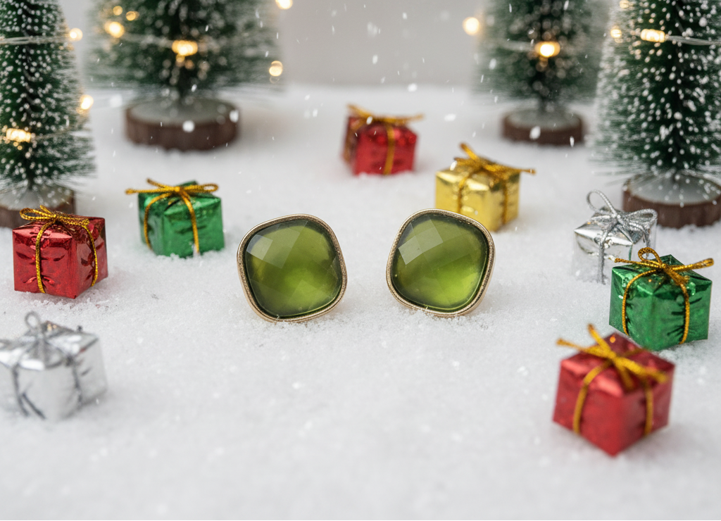 Gorgeous Green Stud Earrings