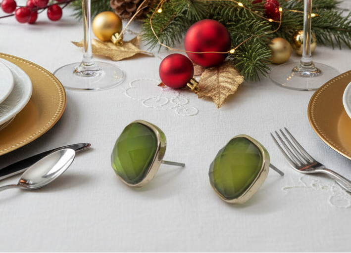 Gorgeous Green Stud Earrings